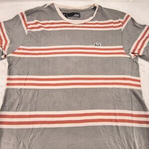 Lost Graphic Crew Neck Short Sleeve Shirt Womens Size Medium M Gray Red White